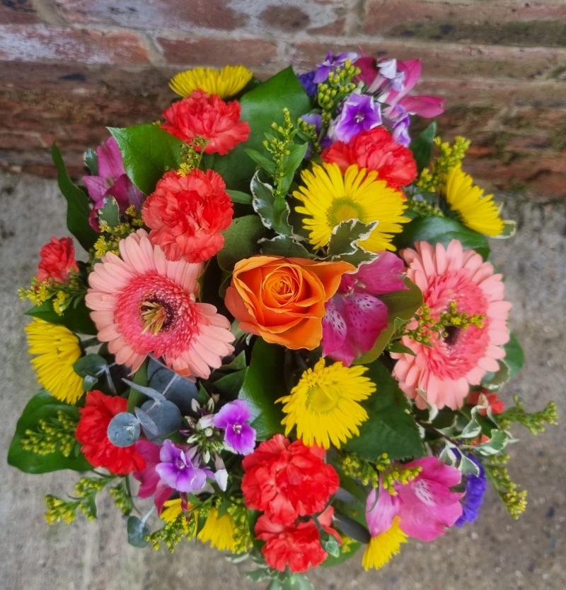 Vibrant Hat box Arrangement Florist Choice