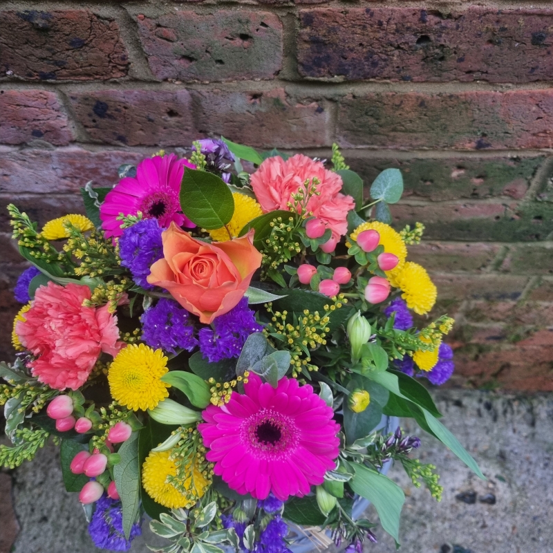 Vibrant Hat box Arrangement Florist Choice
