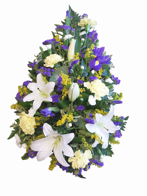 Yellow, White & Blue Lily Teardrop