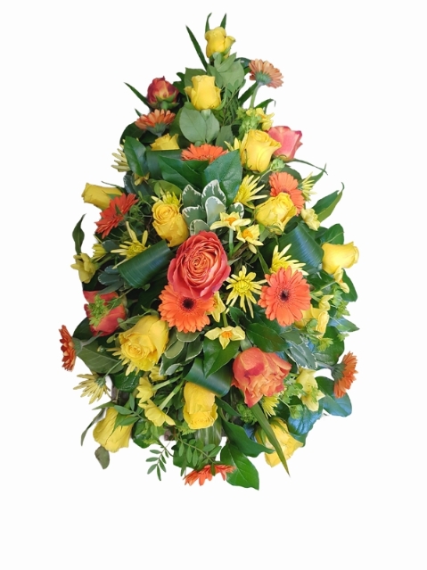 Yellow & Orange Rose Teardrop
