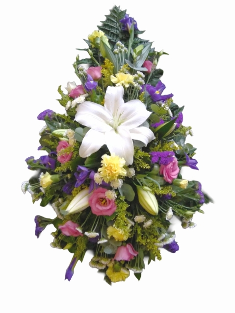 Pink, White, Lemon & Purple Teardrop