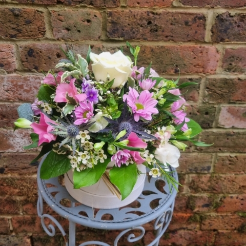 Pretty Pastel Hat Box Arrangement Florist Choice