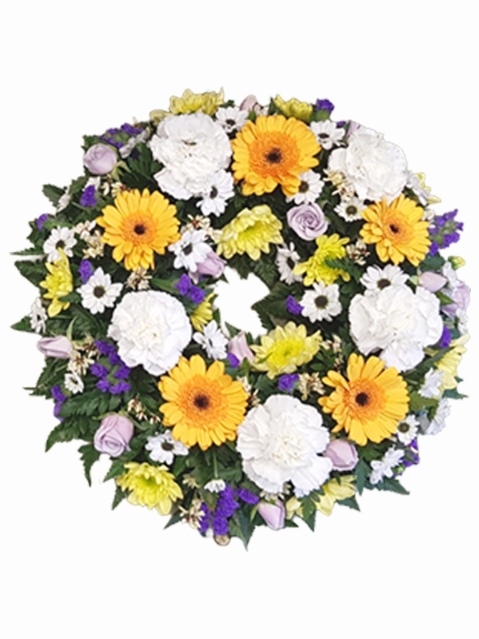 Lemon,White & Purple Wreath