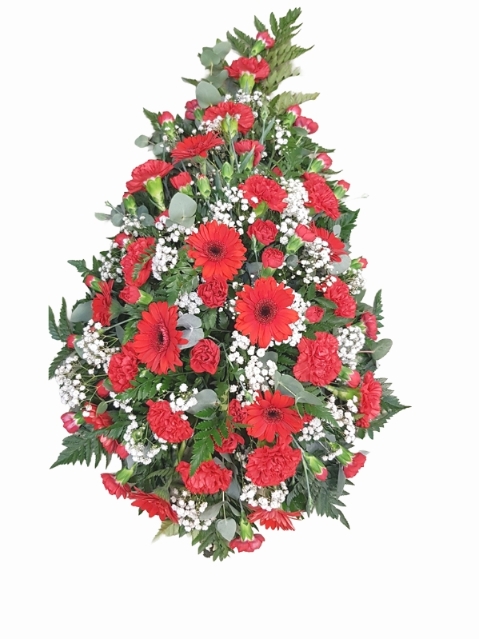 Red Germini & Carnation Teardrop