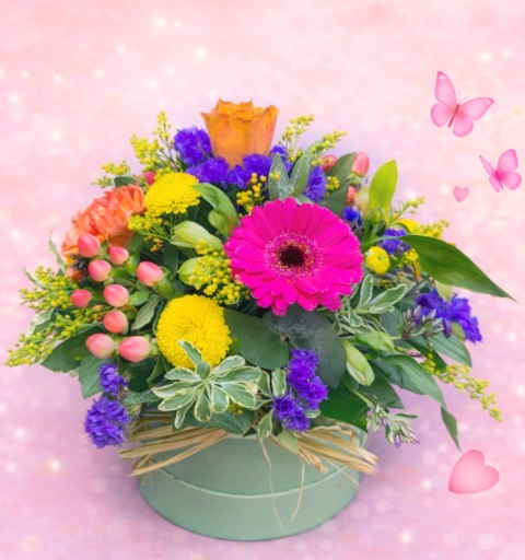 Vibrant Hat box Florist Choice