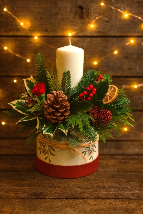 Yuletide Glow Candle Hatbox